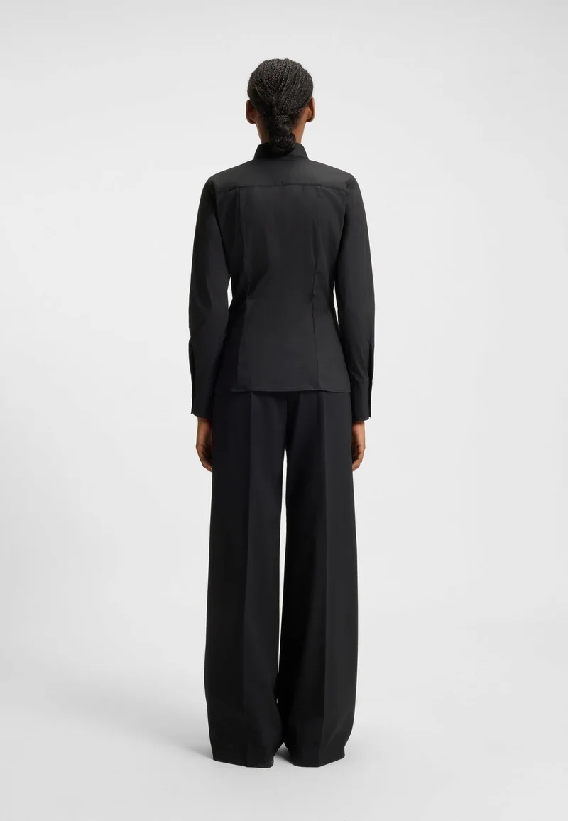 HUGO Slim-fit blouse in easy-iron poplin