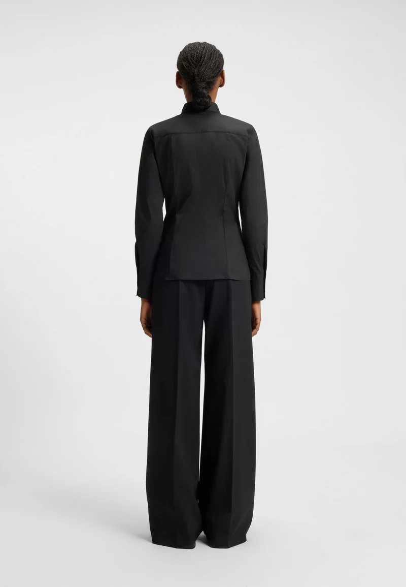 HUGO Black Slim-fit blouse in easy-iron poplin for Women | Best Price UAE