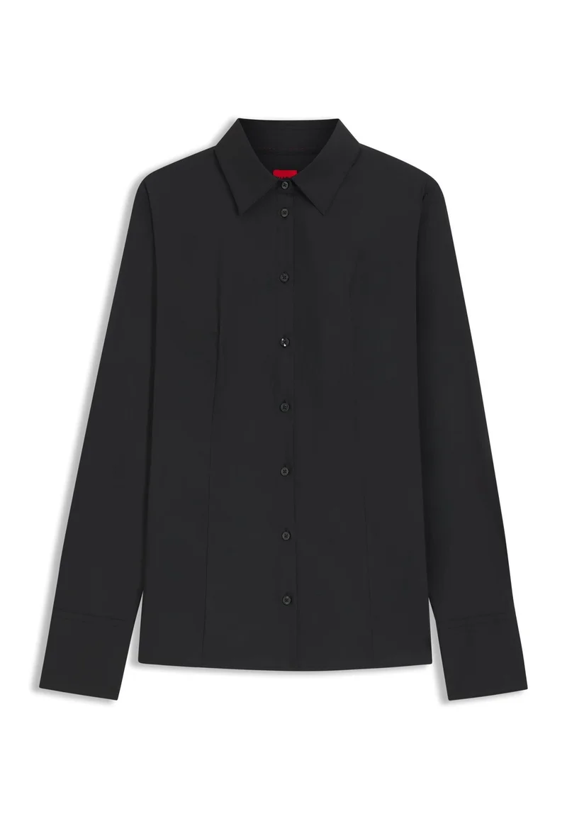 HUGO Black Slim-fit blouse in easy-iron poplin for Women | Best Price UAE