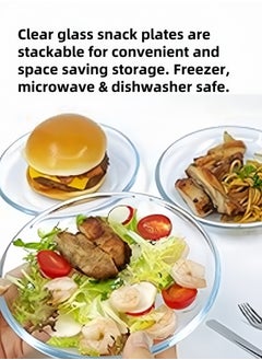fenix 2-Piece Tempered Glass Durable Divided Plates, 10 inch Round Plate, 10 inchSquare Plate, Lunch Boxes Divider, Divided Dinner Plates, Microwave& Dishwasher Safe, Storage Sets  - Image 5