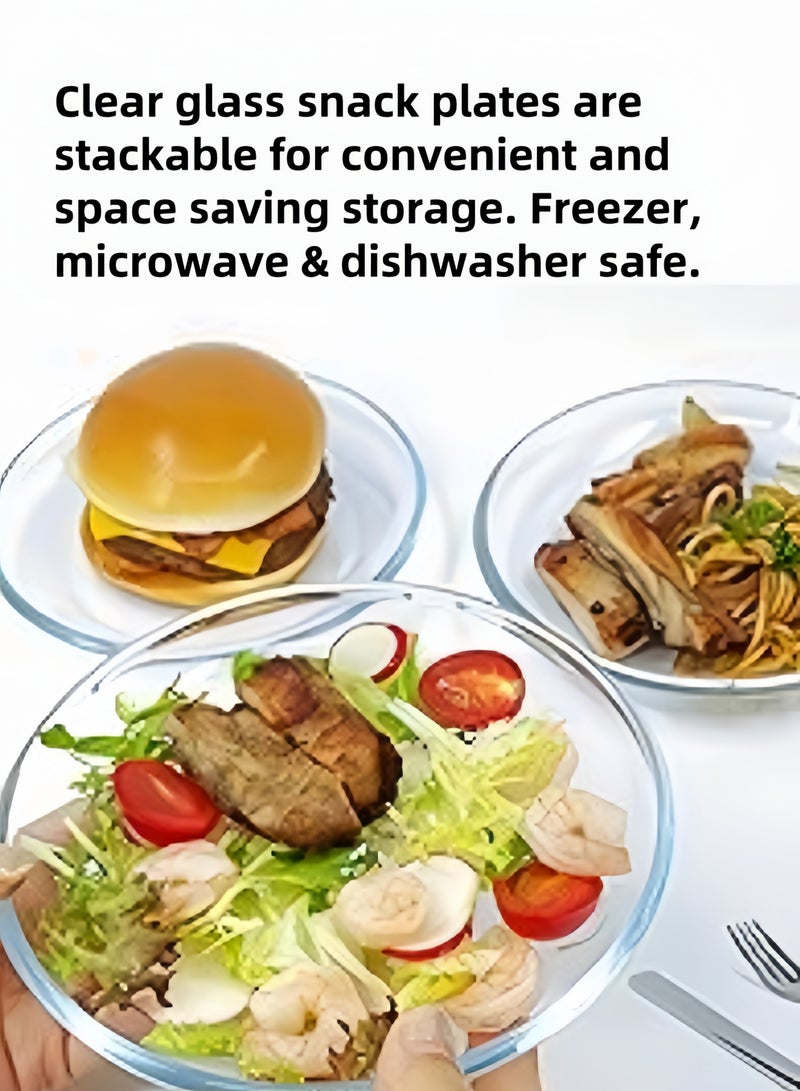 fenix طبق مقسم متين من الزجاج المقسّى مكون من قطعتين، طبق دائري مقاس 10 بوصات، طبق مربع مقاس 10 بوصات، مقسم لصناديق الغداء، أطباق عشاء مقسمة، آمنة للاستخدام في الميكروويف وغسالة الأطباق، مجموعات تخزين - Image 5