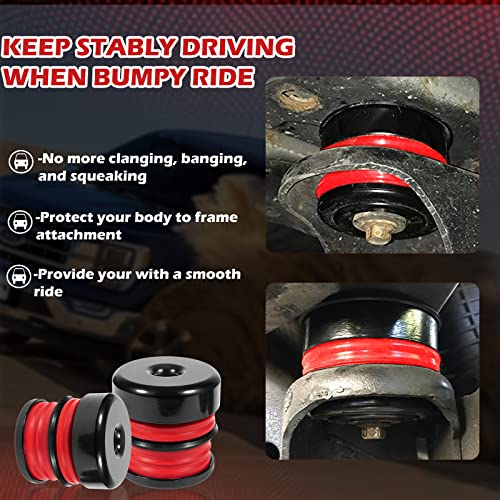 Sunluway Silicone Body Mount Kit for Ford F-250 / F-350 Crew Cab 2/4WD Super Duty 2008-2016, 8 Pack Silicone Body Mount Bushings Kit Improve Bumpy Ride, Durable Components Outperforms OEM and PU Mounts (Red) - Image 3