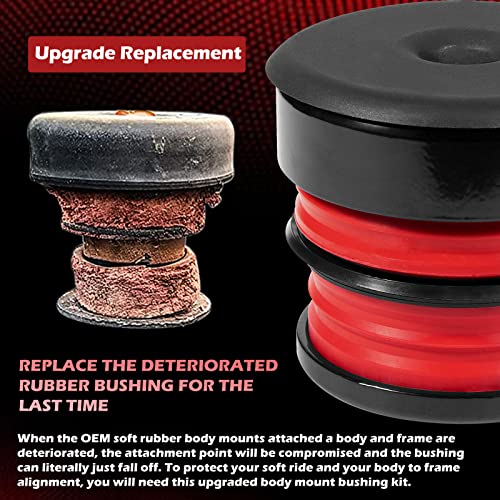 Sunluway Silicone Body Mount Kit for Ford F-250 / F-350 Crew Cab 2/4WD Super Duty 2008-2016, 8 Pack Silicone Body Mount Bushings Kit Improve Bumpy Ride, Durable Components Outperforms OEM and PU Mounts (Red) - Image 5