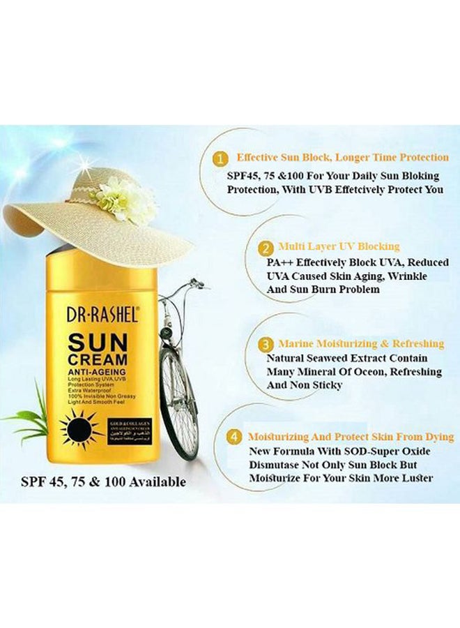 دكتور راشيل واقي شمس مقاوم لعلامات التقدم بالعمر بعامل حماية من الشمس SPF75 شفاف 80جرام - Image 5