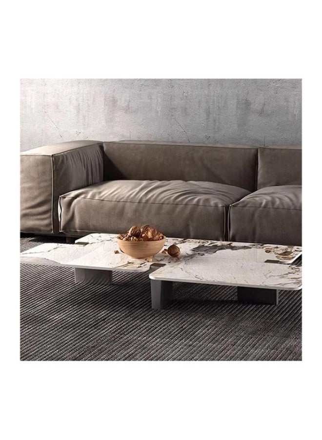 YI ONE Coffee Table  – Rectangle Marble Top Coffee Table with Wooden Legs, Luxury White & Black Design for Living Room - Image 3