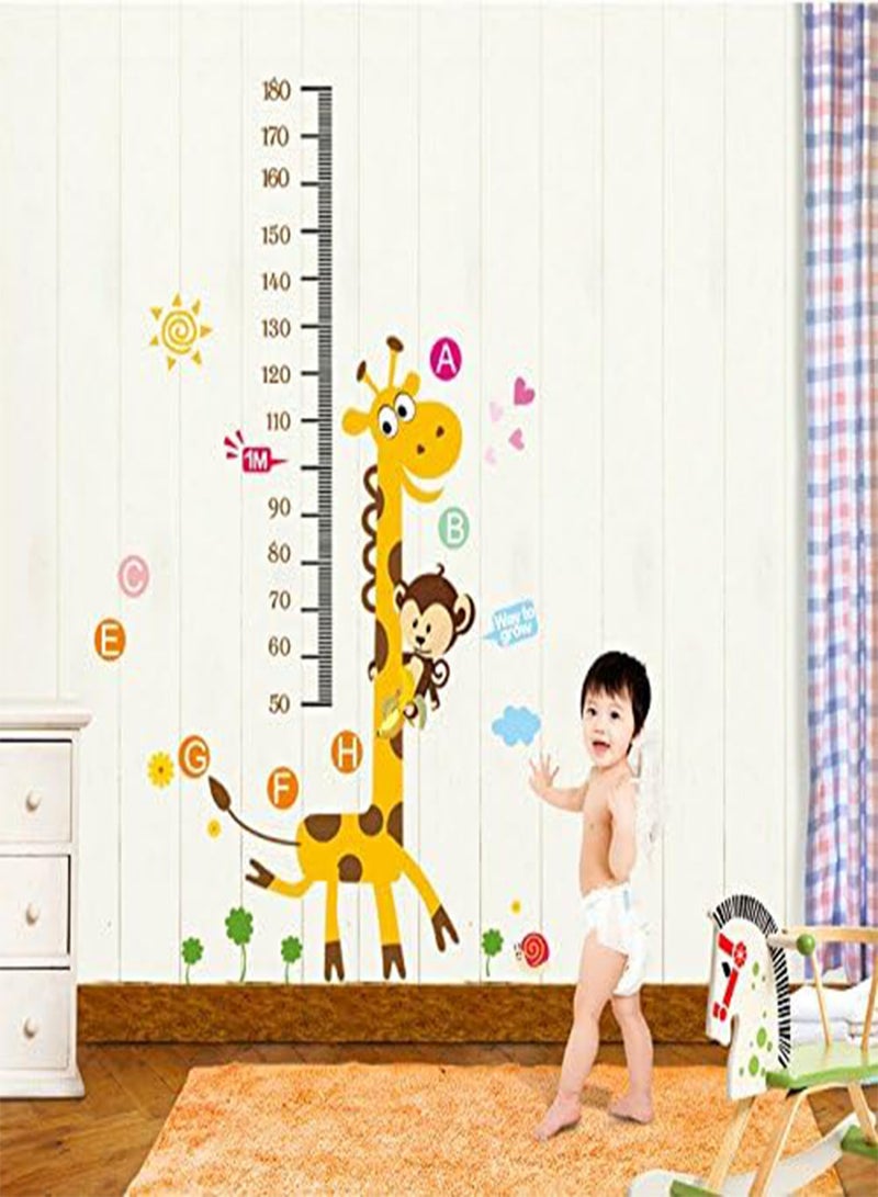 GGOOT removable cycle-usable cartoon wall sticker for kid's bedroom animal Height Chart in Nursery Children Room colourful Wall Decal for house home mural Décor height meter wallpaper - Image 2
