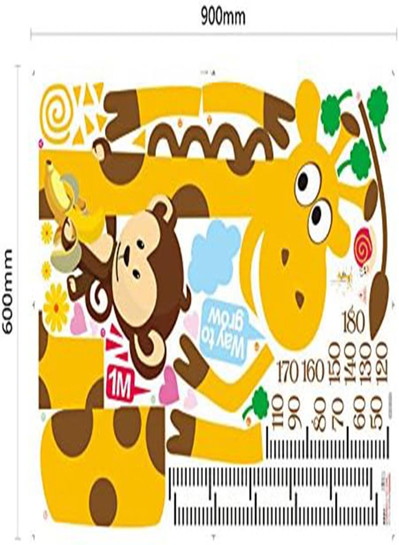 GGOOT removable cycle-usable cartoon wall sticker for kid's bedroom animal Height Chart in Nursery Children Room colourful Wall Decal for house home mural Décor height meter wallpaper - Image 4