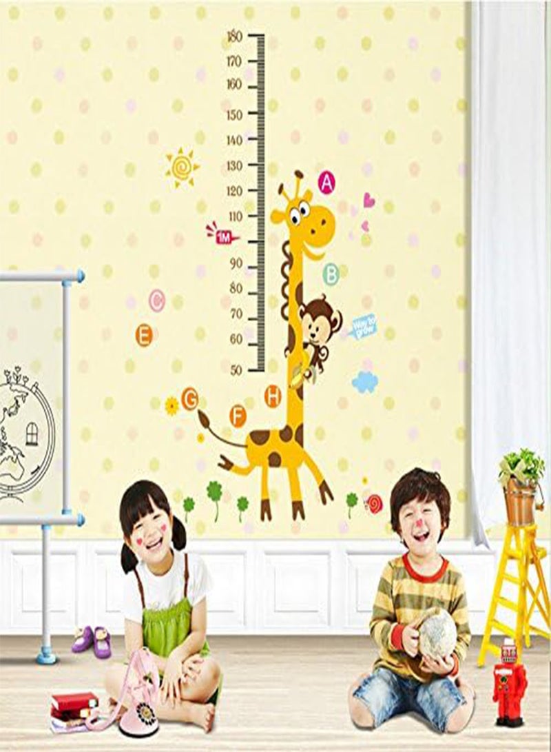 GGOOT removable cycle-usable cartoon wall sticker for kid's bedroom animal Height Chart in Nursery Children Room colourful Wall Decal for house home mural Décor height meter wallpaper - Image 5
