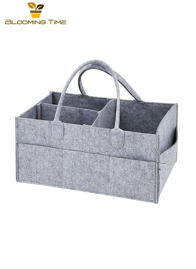 BLOOMING TIME Baby Diaper Organizer Basket Nursery Diapers Table Durable Caddy Bag  - Image 1