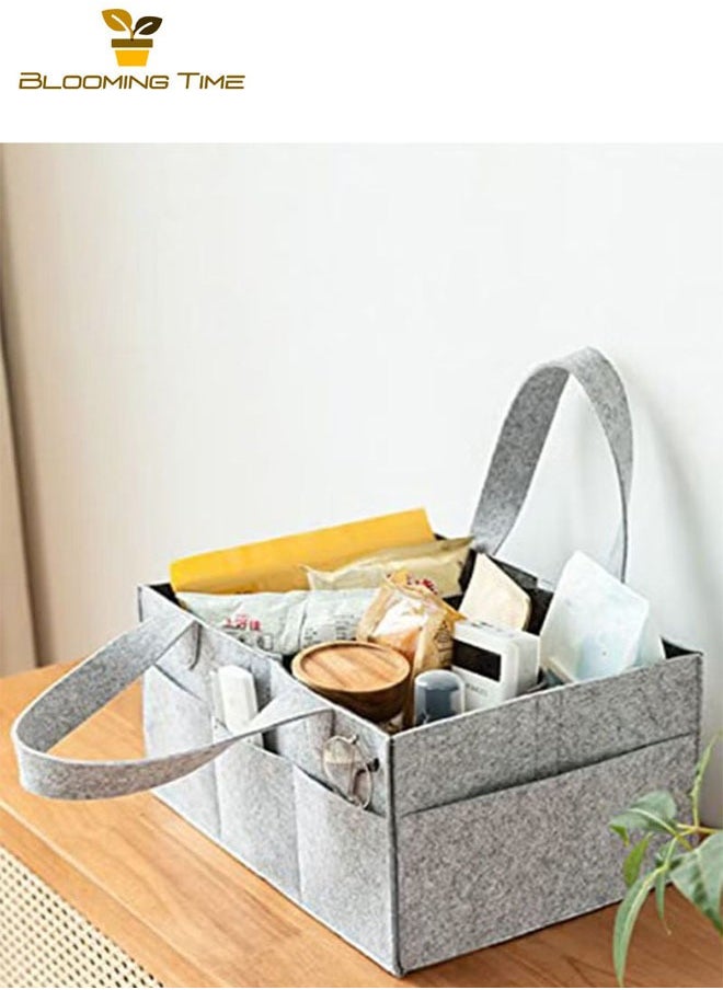 BLOOMING TIME Baby Diaper Organizer Basket Nursery Diapers Table Durable Caddy Bag  - Image 3