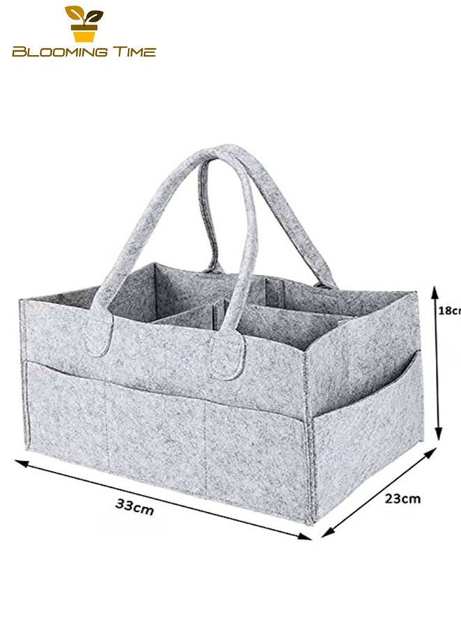 BLOOMING TIME Baby Diaper Organizer Basket Nursery Diapers Table Durable Caddy Bag  - Image 2