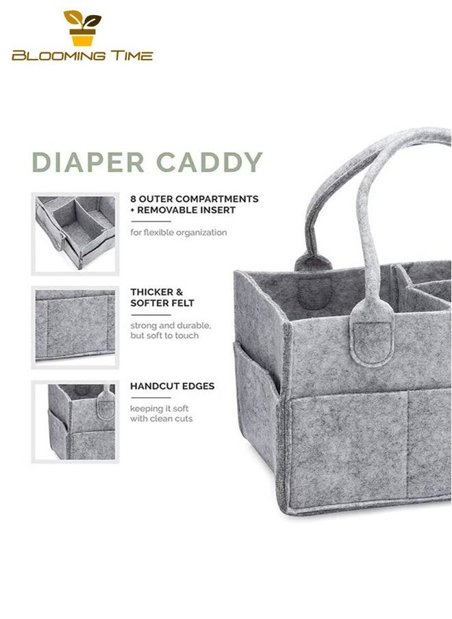 BLOOMING TIME Baby Diaper Organizer Basket Nursery Diapers Table Durable Caddy Bag  - Image 4