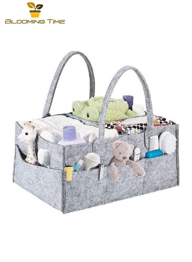 BLOOMING TIME Baby Diaper Organizer Basket Nursery Diapers Table Durable Caddy Bag  - Image 5