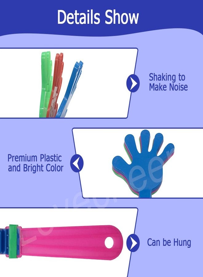 Lovecheer 8PCS Big Hand Clappers Noisemakers 11 Inch Party Clappers Colorful Noise Makers Cheer Sporting Events Basketball Hockey Games Cheerleading - Image 3