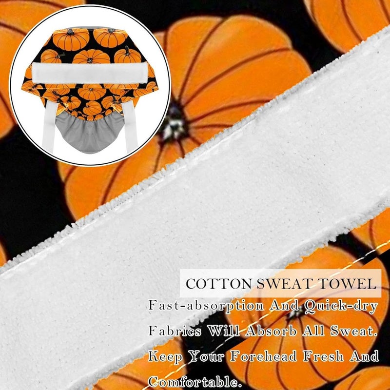 2 Packs Helloween Pumkins 3_62 Working Cap and Sweatband Adjustable Scrub Cap Nursing Cap Tie for Men Women - Image 2