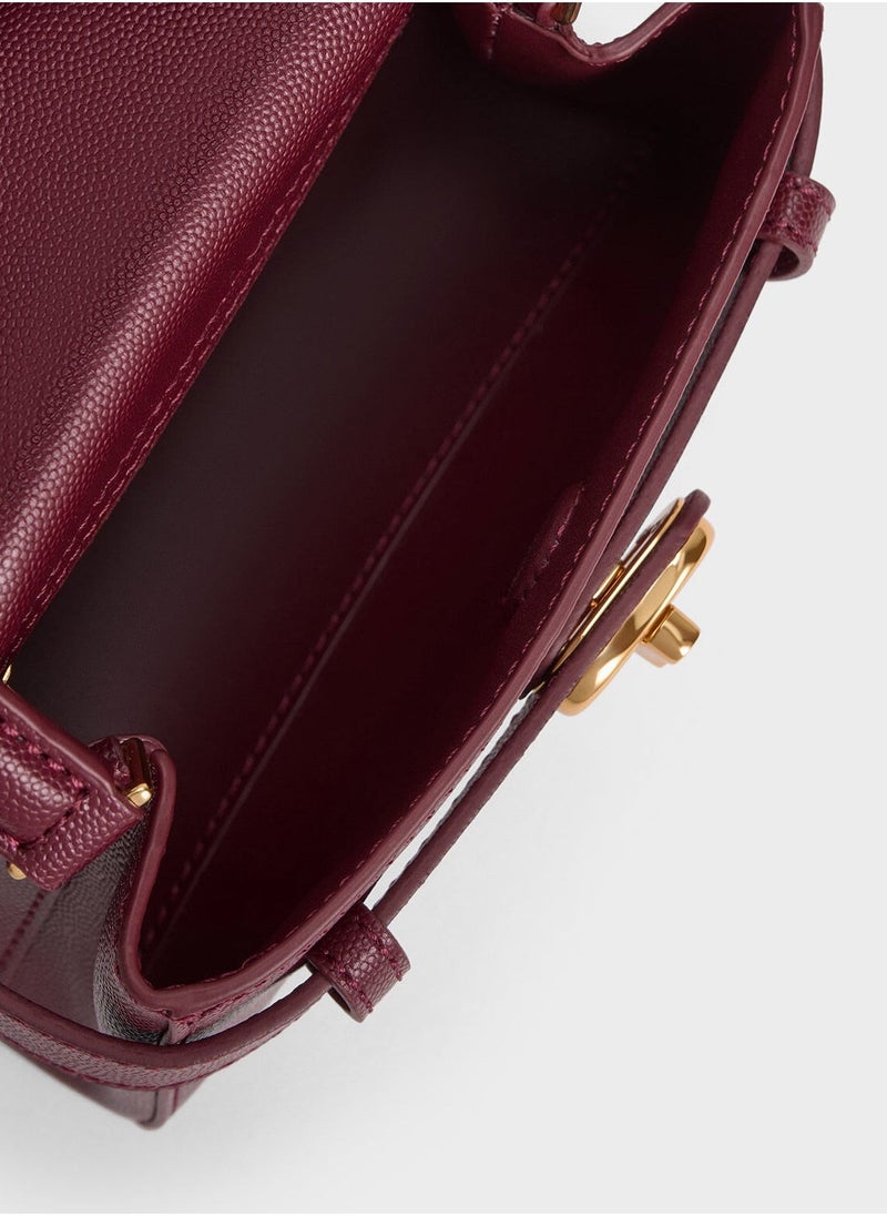Charles & Keith Charles & Keith Metal Buckle Strap Tote Shoulder Bag  - Image 3