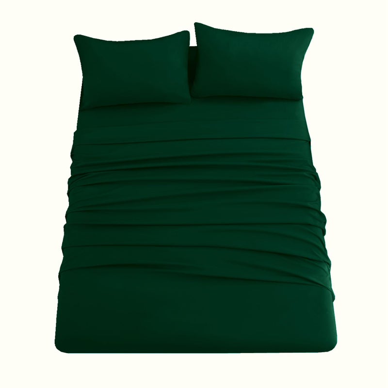Ghooss Forest Green Full Sheets Extra Soft Bed Sheets Brushed Microfiber 1800 Sheets - Deep Pocket  Wrinkle & Fade Free - 4 Piece-Forest Green Full - Image 1