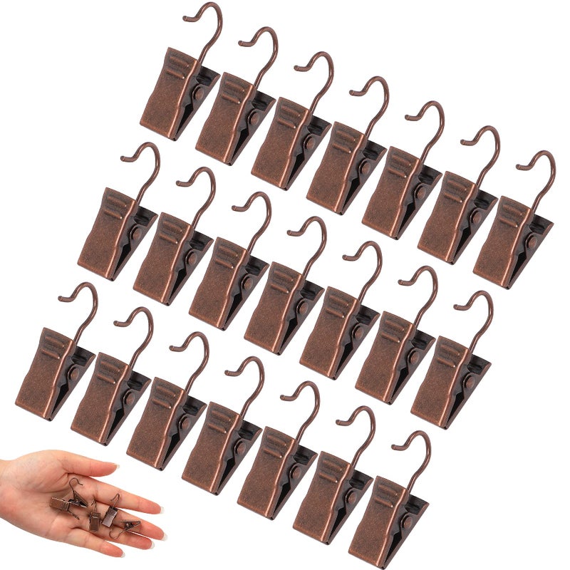 JANYUN JANYUN 30 Pack Mini HeavyDuty Hook Clip Set Curtain Clips for Photos Home Decoration Art Craft Display Copper