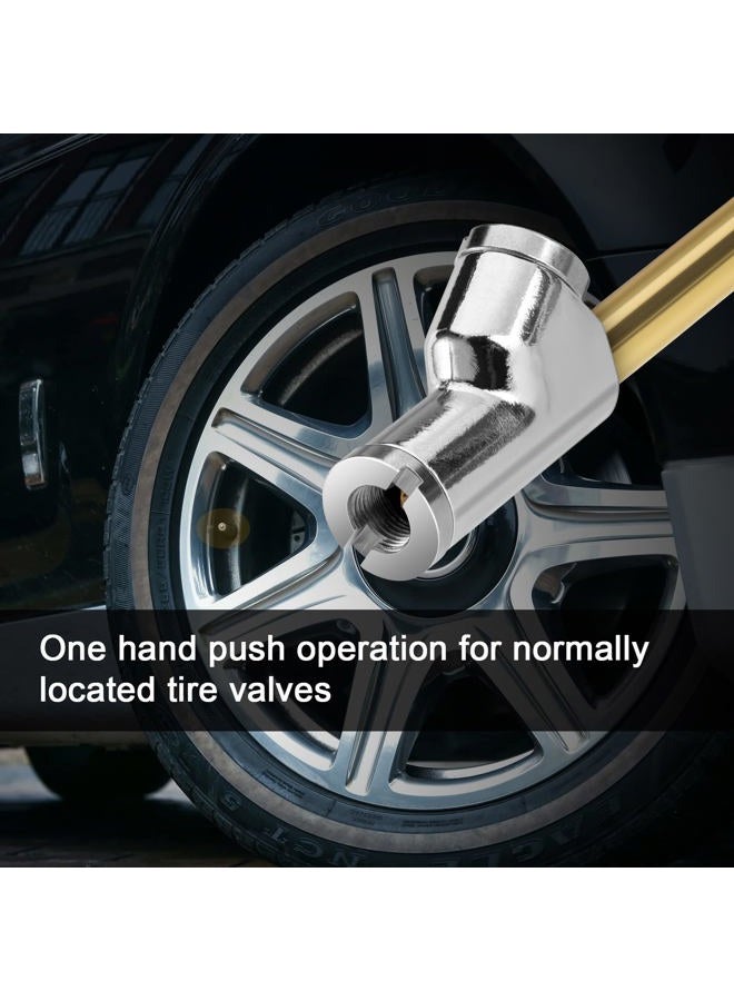 LUMITECO 2-Way Connection 13.8" Extended Air Chuck Set, 1/4 in FNPT Straight Foot Dual Head Tire Inflate Chuck with Standard Brass Quick Plug, Tire Air Compressor Fill Kit for Truck RV Dually Tires - Image 4