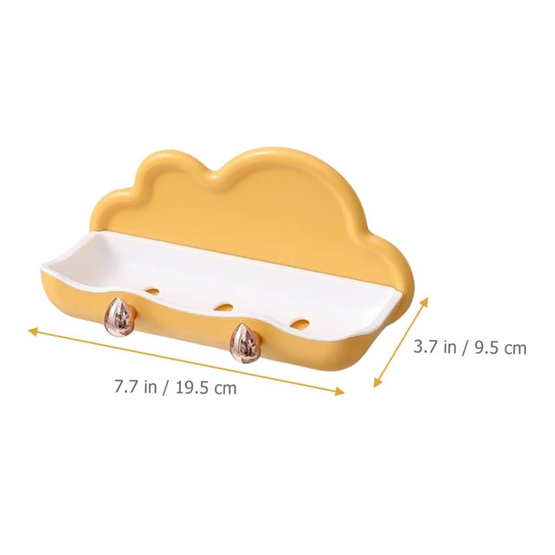 Double Layer Plastic Soap Holder Set with Hooks Adhesive Wall Mount for Bathroom Kitchen - Image 3