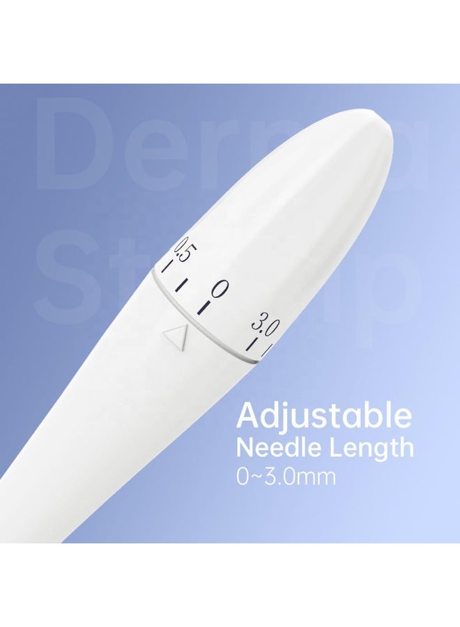 ختم إبر ميكرونيدلز فاخر، قلم تيتانيوم ميكرونيدلز قابل للتعديل: 140 إبرة للعناية بالبشرة والشعر واللحية للاستخدام المنزلي الأمثل للرجال والنساء - Image 3