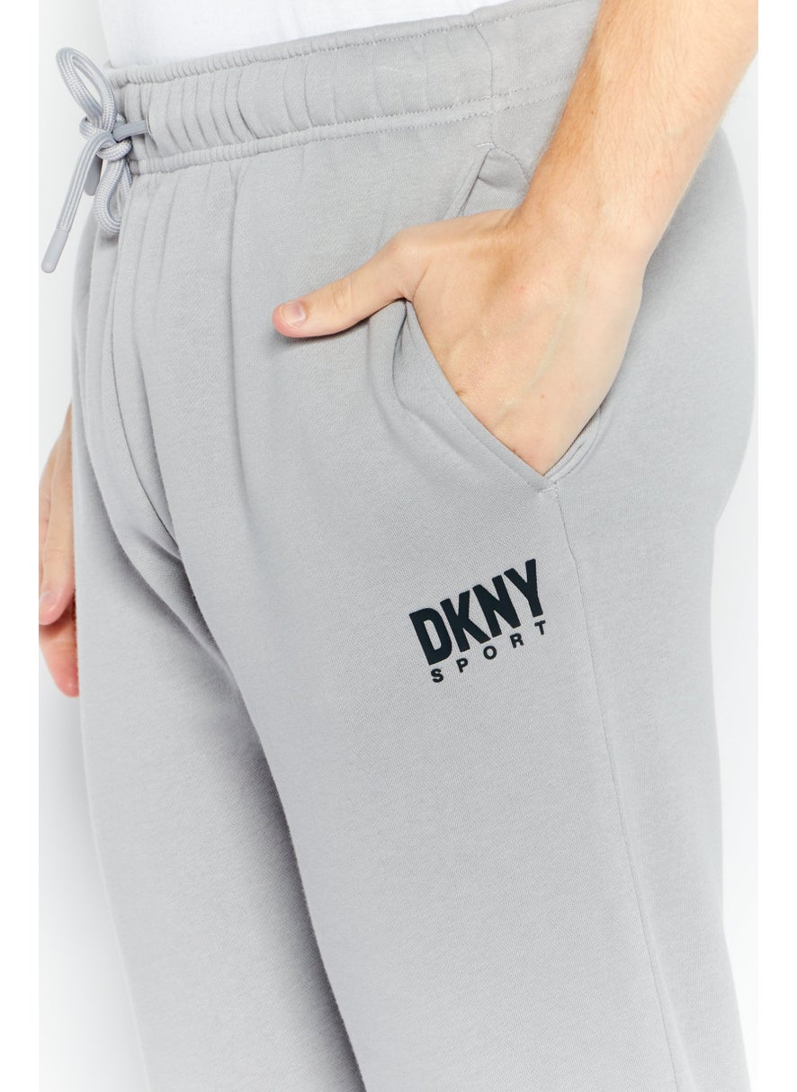 DKNY Sport Men Sportswear Fit Brand Logo Walking Jogger Pants, Light Grey  - Image 3