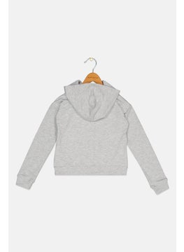 Ideology  Kids Girl Sportswear Fit Long Sleeve Colorblock Training Jacket, Grey Heather Combo  - Image 2