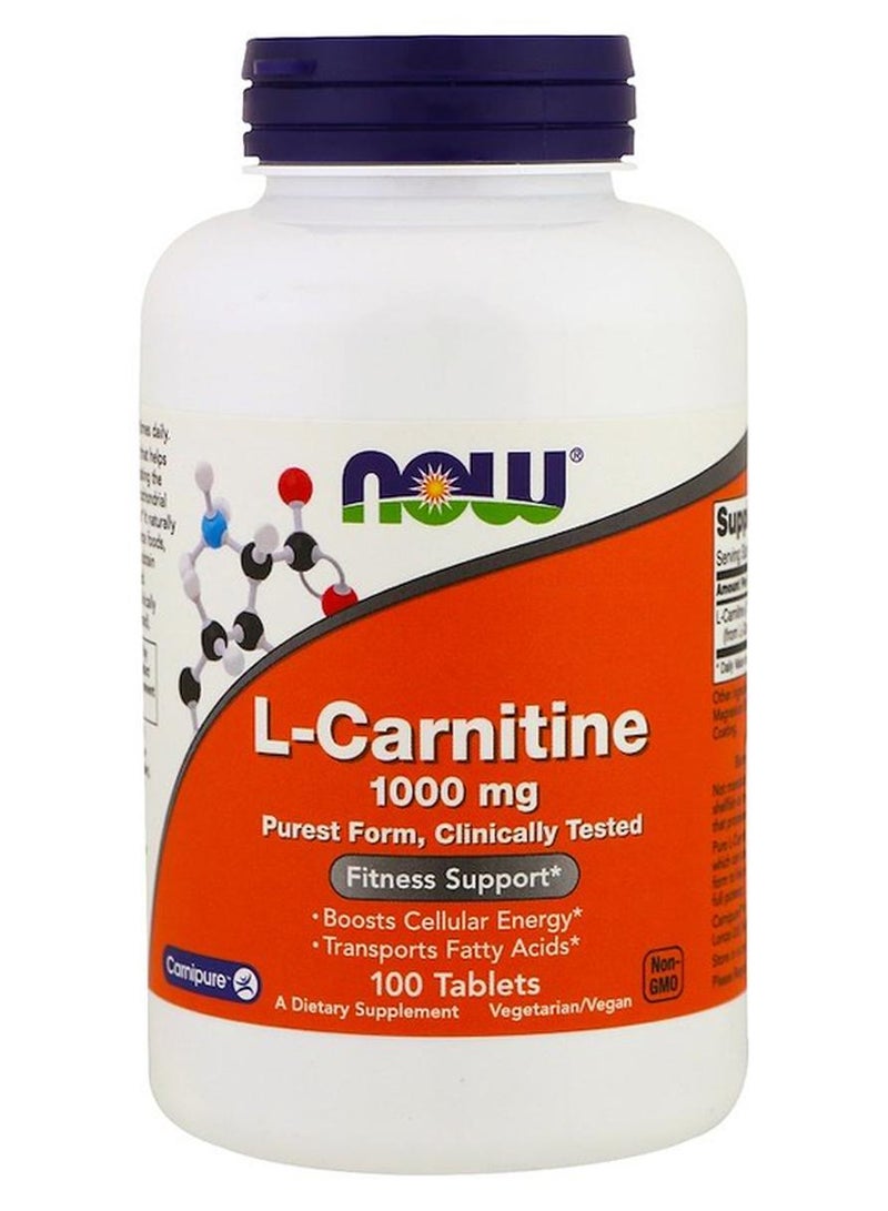 Now Foods L- Carnitine Tartrate - 100 Tablets - Image 1