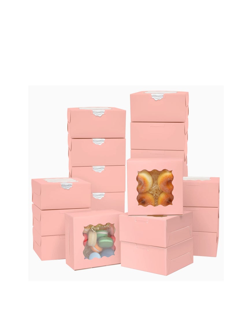 6x6x2.5 بوصة التلقائية المنبثقة مربع الخبز الوردي ، مع نافذة ، والفراولة المغطاة بالشوكولاتة / ميني كيك / ماكلو / الكعك ( 36 قطعة / 60 قطعة / 100 قطعة ) - Image 2