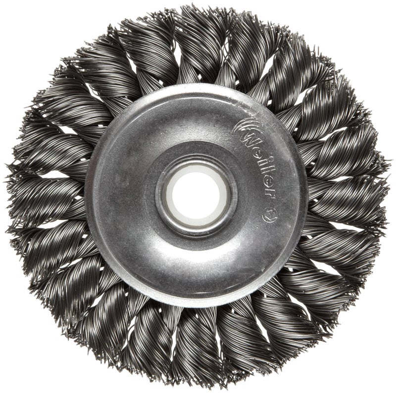 Weiler 08014 3" Standard Twist Knot Wire Wheel .014" Steel Fill 1/2"-3/8" Arbor Hole Made in the USA - Image 5