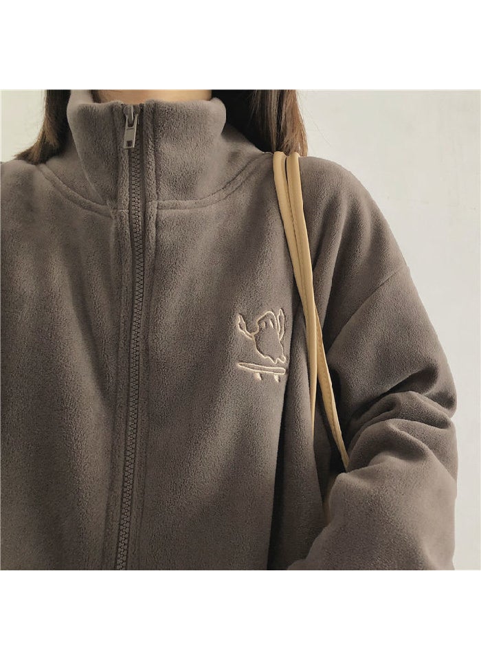 Generic - Winter Fuzzy Sherpa Fleece Jacket Womens 2024 Blue - Image 1