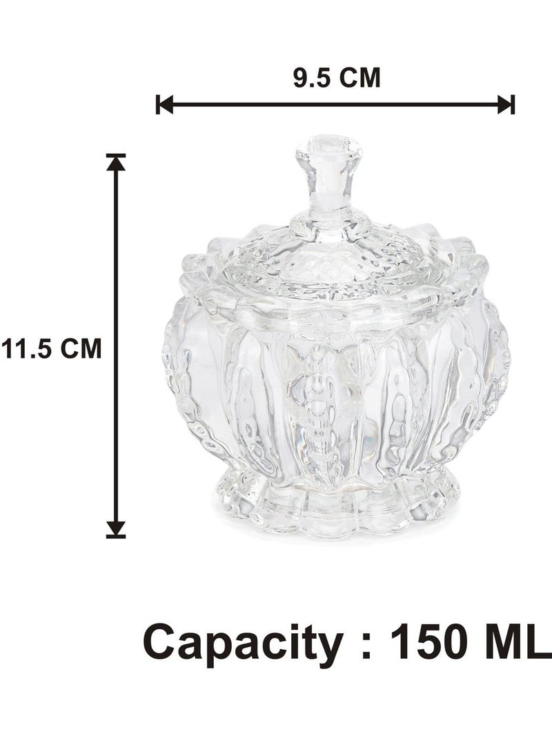 Somil Transparent Glass Candy Jar – 150 ml, Pack of 1 – Multipurpose Storage Container for Kitchen, Snacks, Sugar, Spices – Food Grade & Airtight – Size 9.5 x 9.5 x 11.5 cm - Image 3