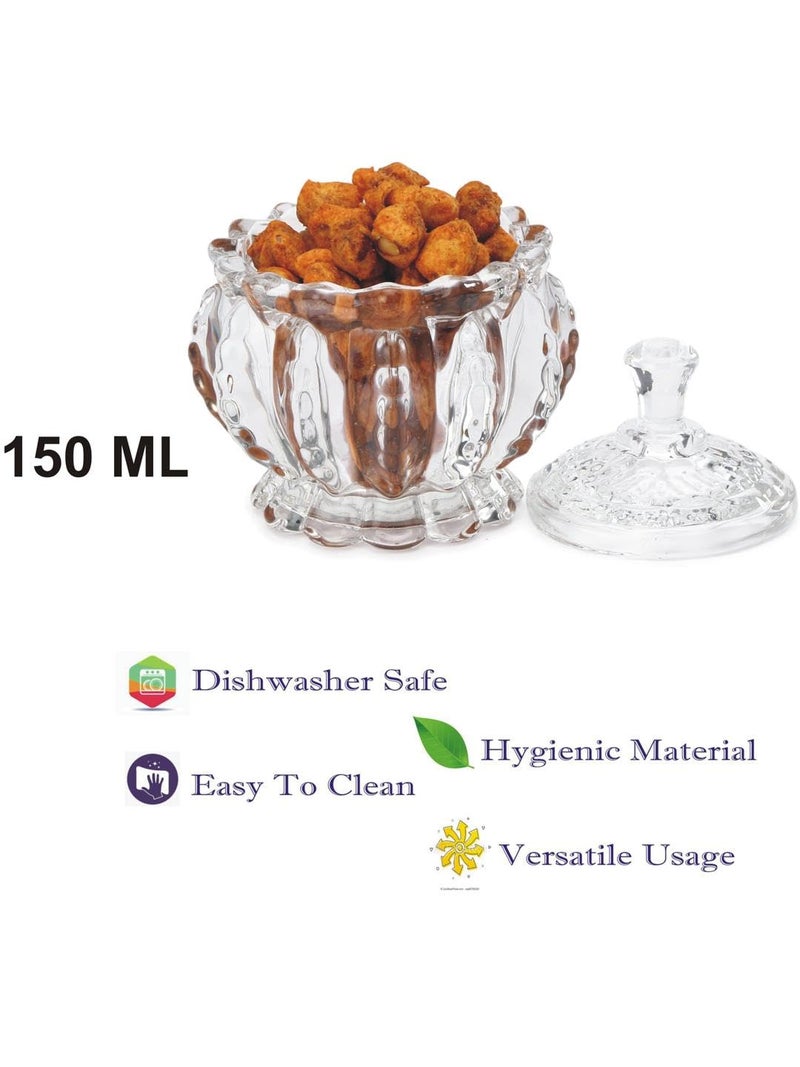 Somil Transparent Glass Candy Jar – 150 ml, Pack of 1 – Multipurpose Storage Container for Kitchen, Snacks, Sugar, Spices – Food Grade & Airtight – Size 9.5 x 9.5 x 11.5 cm - Image 4