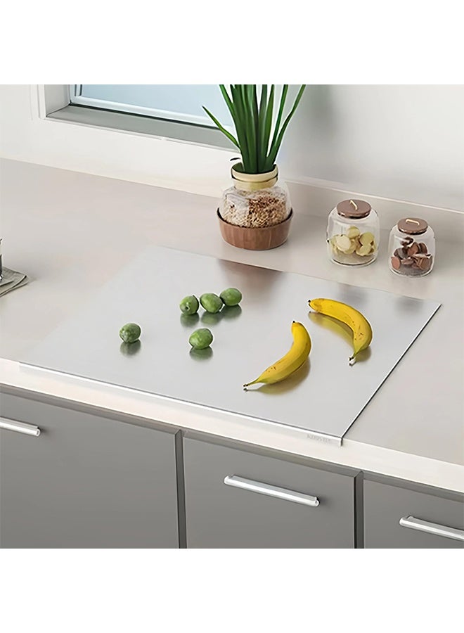 كورفوس ألواح تقطيع من الفولاذ المقاوم للصدأ 304، مقاس كبير 50×40 سم، ألواح تقطيع متينة، لوح تقطيع منخفض الضوضاء، لوح عجين للحوم والخضروات - Image 2