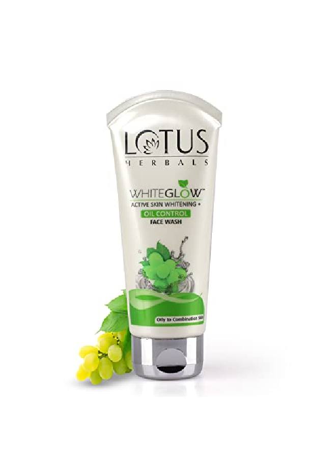 LOTUS HERBALS Whiteglow Active Skin And Oil Control Facewash | Oily To Combination Skin | 100G  - Image 1