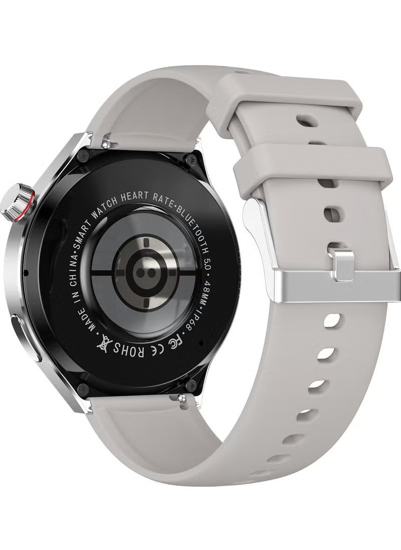 FereFit - Smart watch WISME-1 with Bluetooth calling function (answer/make calls), fitness tracking watch with sleep monitoring function, suitable for iPhone/Android, IP68 waterproof Curved Glass -Silver - Image 1