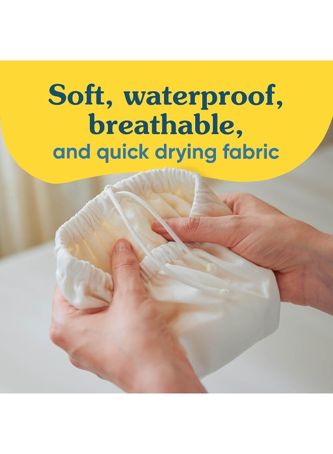 Charlie Banana Reusable Swim Diaper with Adjustable Drawstring, Soft and Snug Fit to Prevent Leaks, The Whale on White, Size L (22-34 lbs) - Image 3