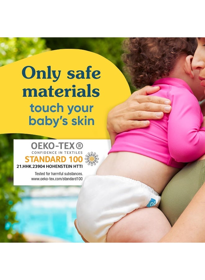 Charlie Banana Reusable Swim Diaper with Adjustable Drawstring, Soft and Snug Fit to Prevent Leaks, The Whale on White, Size L (22-34 lbs) - Image 4