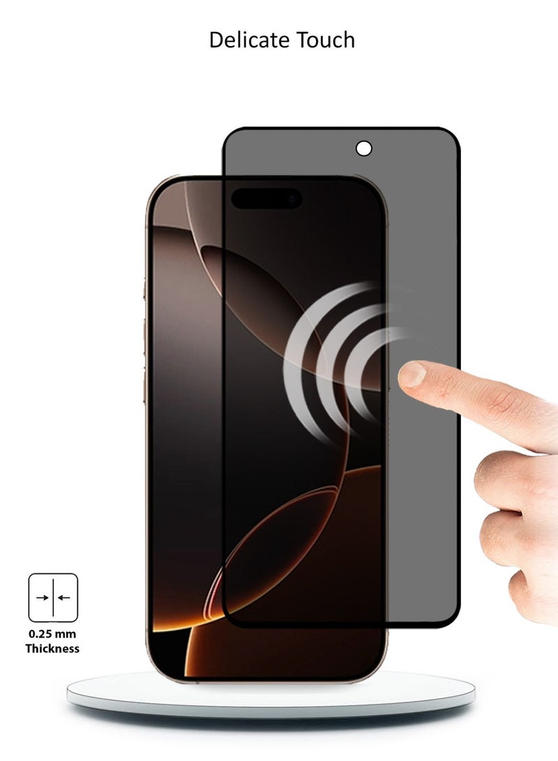 PROMASS حماية خصوصية زجاج الشاشة المقسى 5D لجهاز آبل آيفون 16 برو ماكس - Image 4