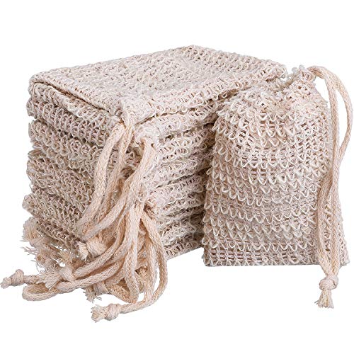 BBTO 10 Pack Exfoliating Natural Sisal Soap Bag Pouch Soap Saver - Image 1