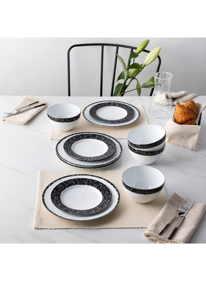 Noritake طقم أدوات المائدة نوريتاكي بلاك ريل 12 قطعة لخدمة 4 أشخاص - Image 4