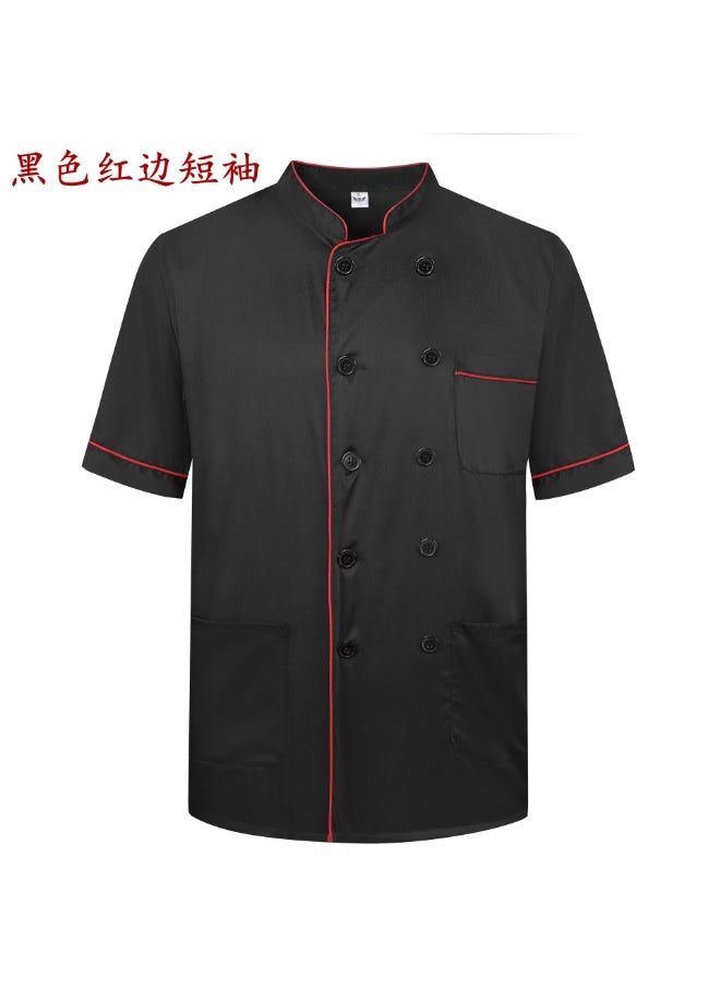 NIBEMINENT Unisex Chef Uniform Professional Chef Uniform with Stand Collar  Sleeves Double Breasted Design for Restaurant for Men  - Image 1