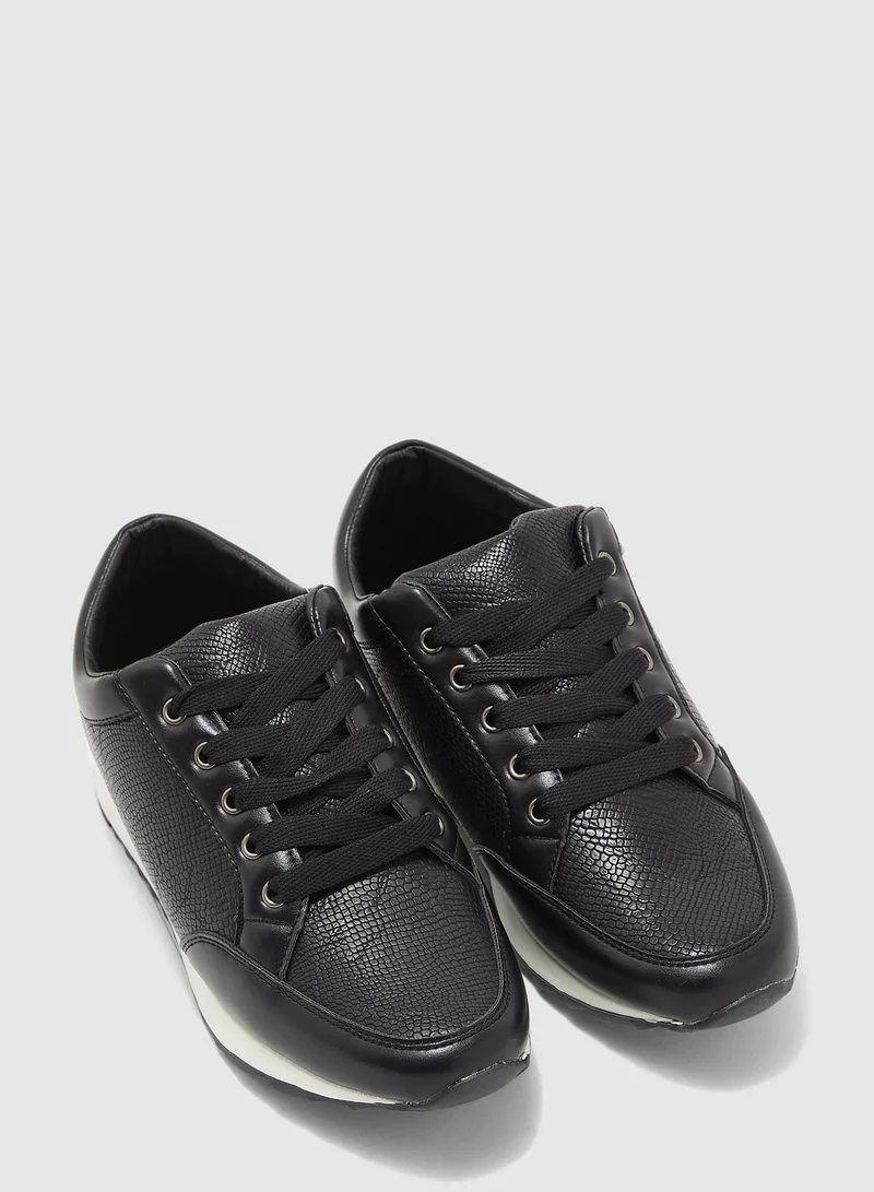 Ginger Sneaker With Snake Print Detail