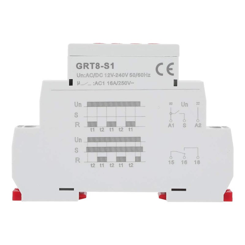 GRT8S1 Mini Asymmetric Cycle Timer ONOff Repeat Cycle Time Relay ACDC 12V240V 5060Hz