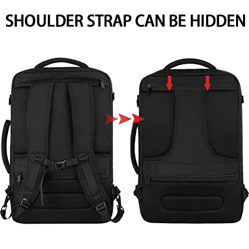 Vancropak Carry On Backpack, 45L Expandable Extra Large Travel Backpack, Flight Approved Water Resistant Luggage Suitcase Daypack, Lightweight Business Overnight Weekender Bag for Men & Women, Black - Image 4