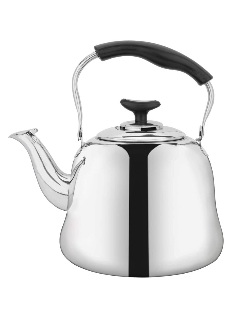Generic - Stainless steel tea pot with whistle, 2 litres, silver sold by Black Fire - Image 1