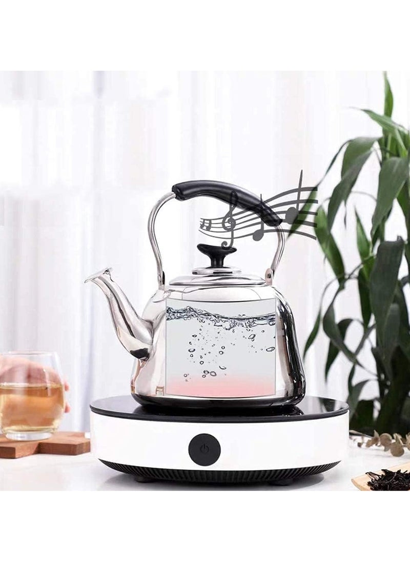 Generic - Stainless steel tea pot with whistle, 2 litres, silver sold by Black Fire - Image 1