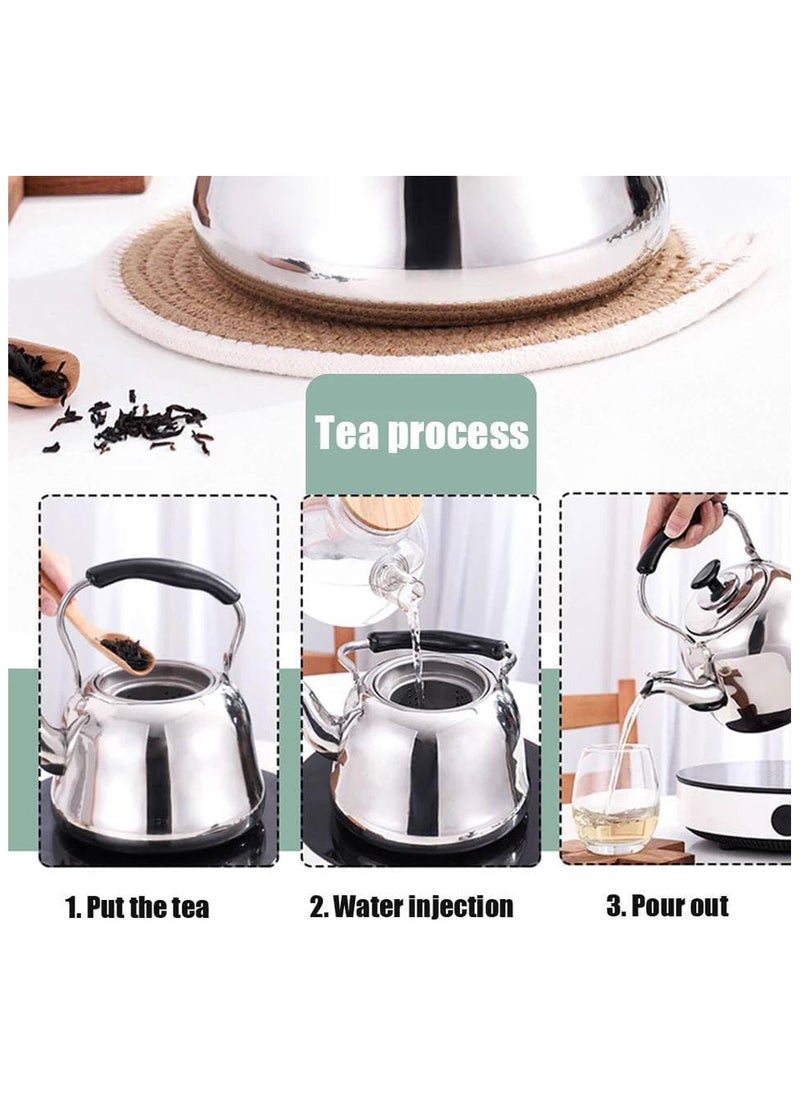 Generic - Stainless steel tea pot with whistle, 2 litres, silver sold by Black Fire - Image 1