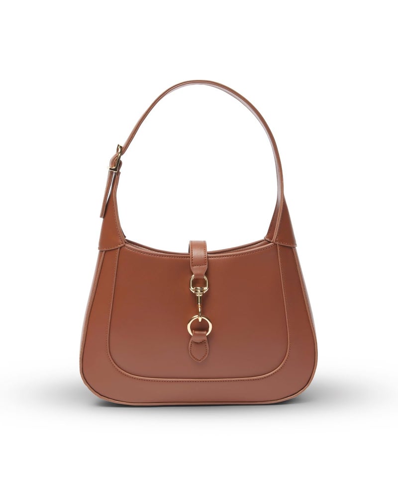 Apryl Shoulder Bag for Women - Small Shoulder Purses - Brown Purse - Cute Trendy Handbags - Adjustable Strap Vegan Leather - Image 1
