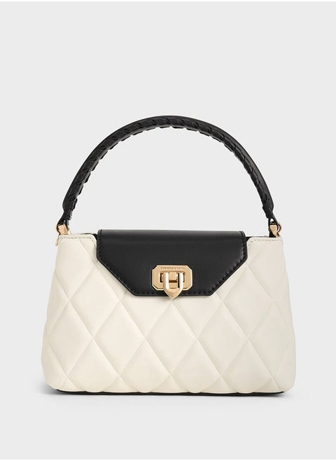 Arwen Quilted Braided-Strap Top Handle Bag
